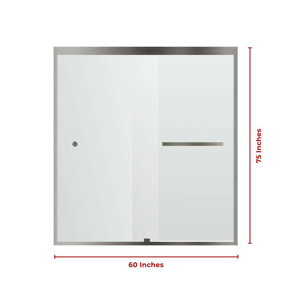 60" x 75" Chrome Semi-Frameless Sliding Shower Door