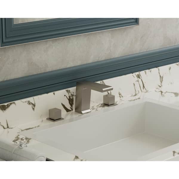 FARNE 8 in. Widespread Double Handles Bathroom Faucet in Brushed Nickel Valve Included (1-Pack)