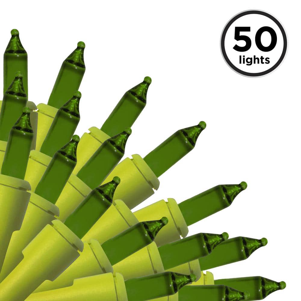 50-Light Green Incandescent Christmas Outdoor String Lights