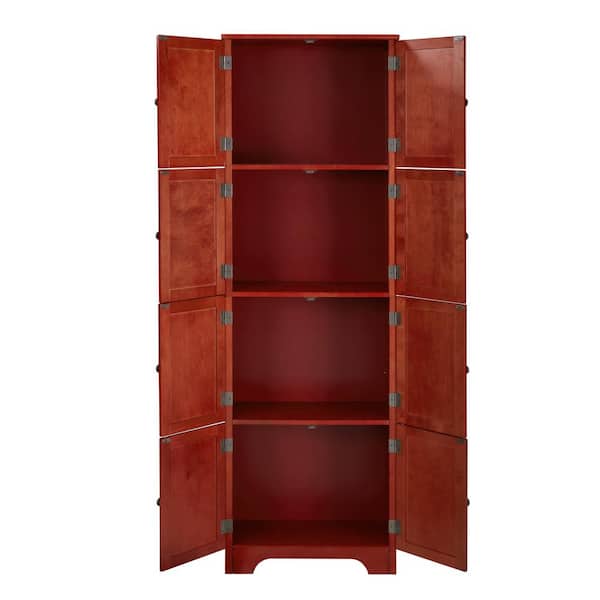 COWLOWN 23.82 in. W x 12.6 in. D x 72.4 in. H Bathroom Dark Brown Linen Cabinet