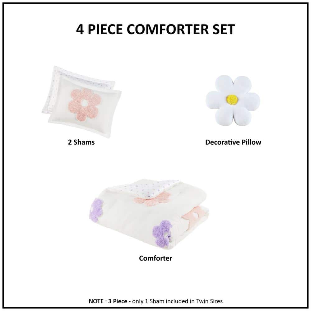 Twin Purple Microfiber Reversible Kids Comforter Set