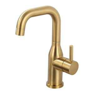 Single Handle Bar Faucet Deckplate Not Included in Spot Free Stainless Steel Brushed Gold