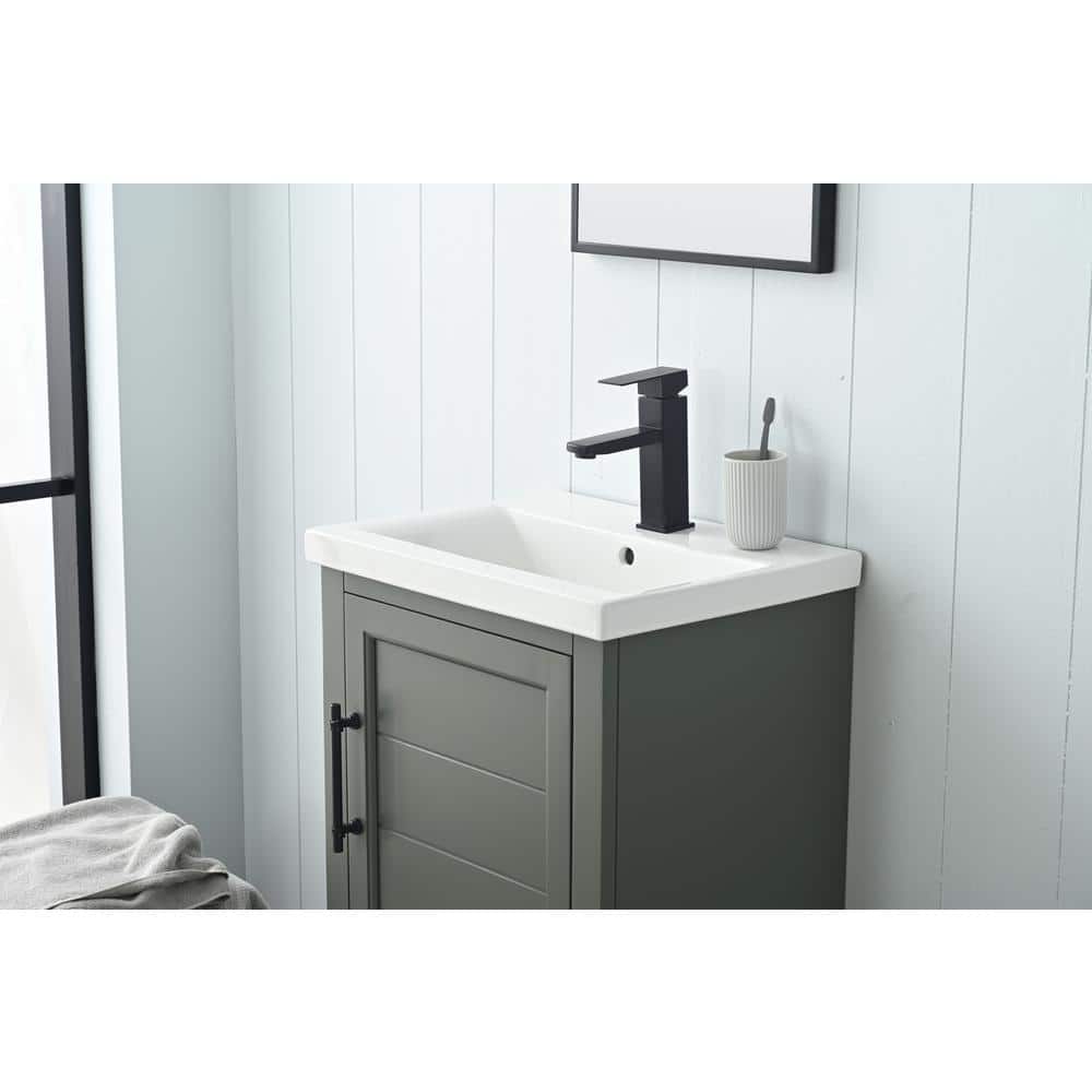 Vintage Green 20" Single Sink Bathroom Vanity with Ceramic Top