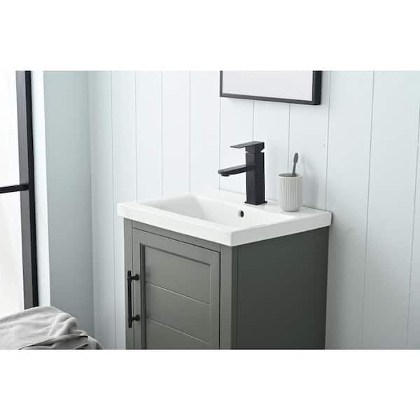 Vanity Art Vannes 20 in. W x 16 in. D x 34.5 in. H Single Sink Bathroom Vanity in Vintage Green with Ceramic Top