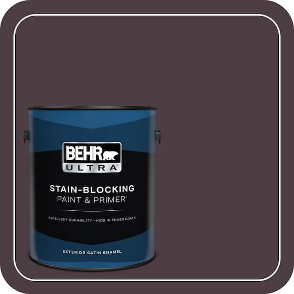 BEHR ULTRA 1 gal. #T18-04 Nocturne Shade Satin Enamel Exterior Paint & Primer