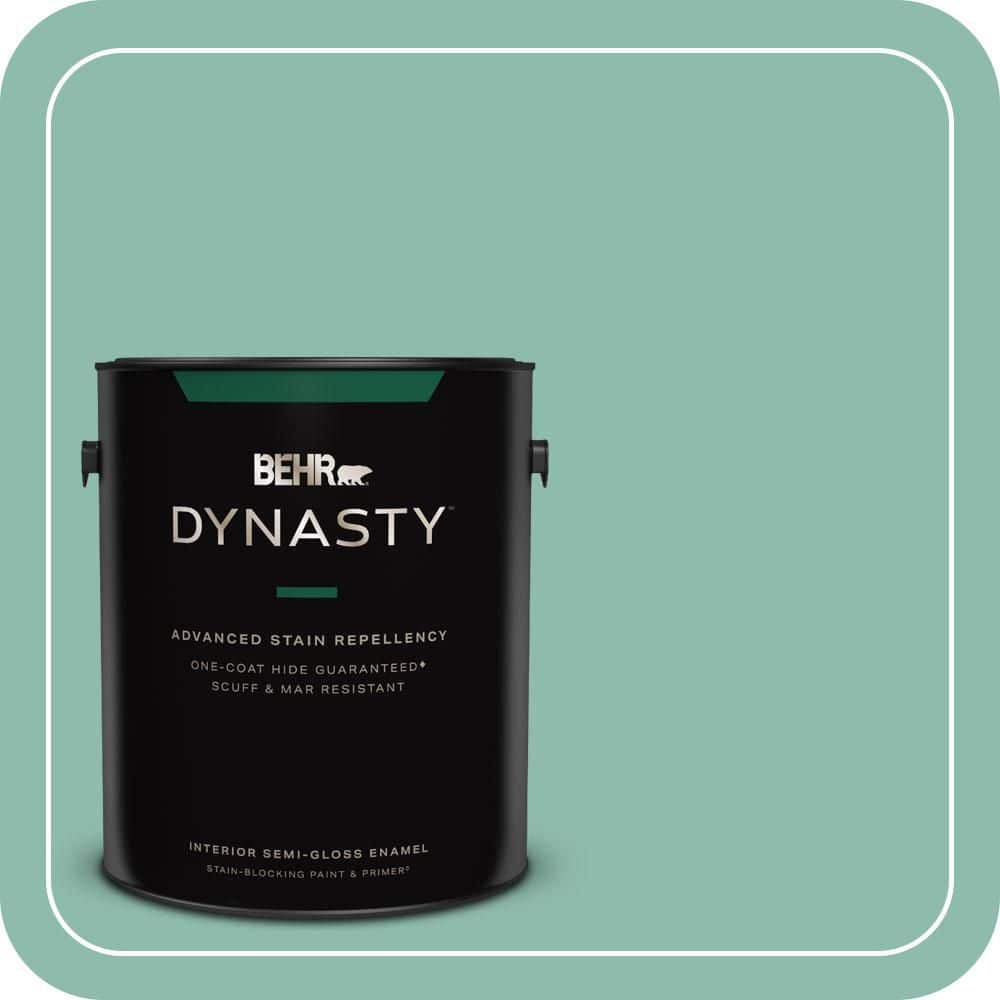 1 gal. #MQ6-37 Mild Evergreen One-Coat Hide Semi-Gloss Enamel Interior Stain-Blocking Paint & Primer price history on PriceWatchPro