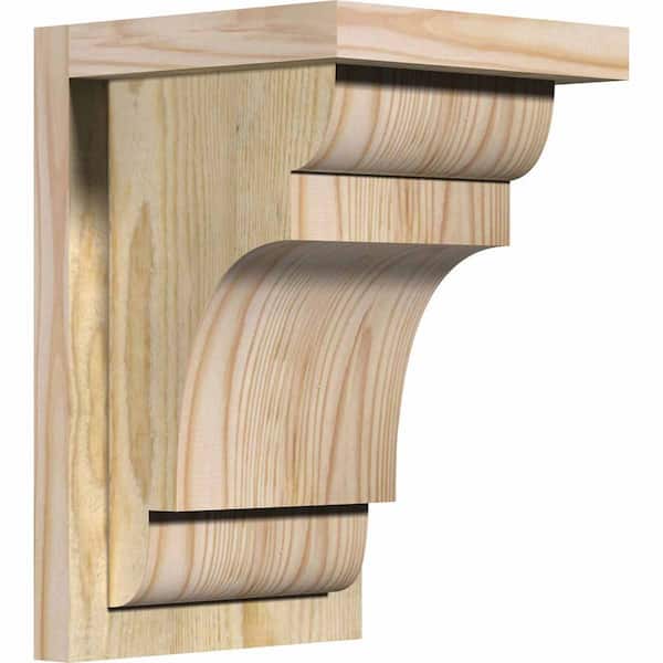 Ekena Millwork 8 in. x 8 in. x 12 in. Douglas Fir New Brighton Rough Sawn Corbel with Backplate