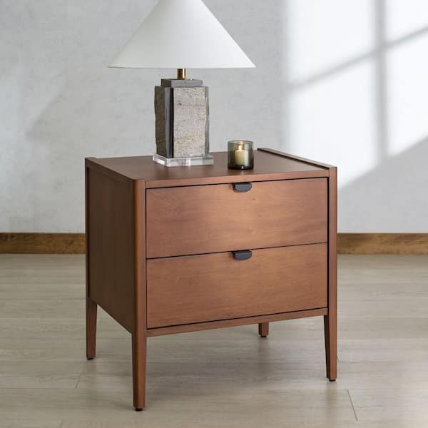 Mayalyn Walnut/Black 2 Drawer Nightstand