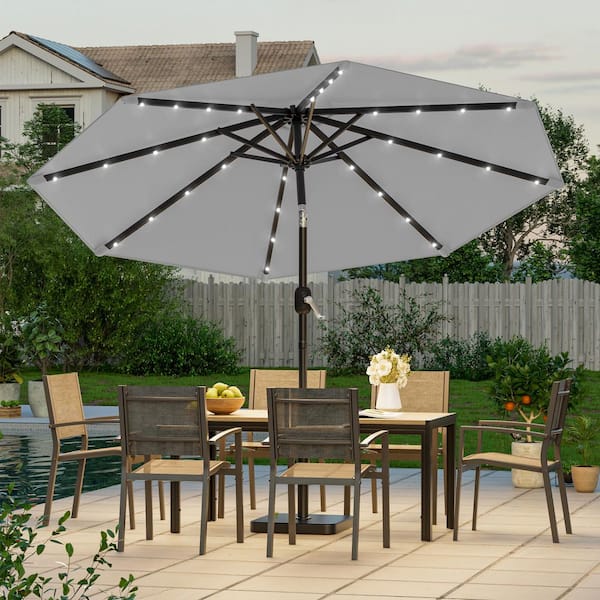 easy go patio umbrella jax AAZJ 14.8-ft Steel Yellow Crank Garden Patio Umbrella one_size