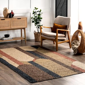 Holli Abstract Braided Jute Multi 8 ft. x 10 ft. Area Rug