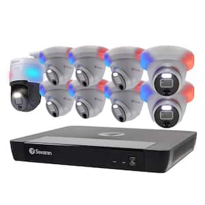 16-Channel 12MP 2TB NVR Security Camera System with 8 Wired Domes Cameras and 1 Wired PT Camera includes FREE Analytics