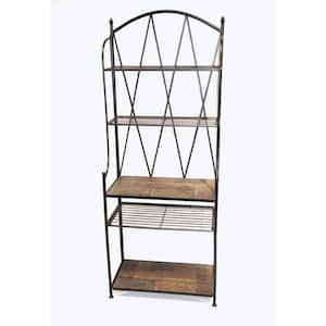 Wales Stone Collection Black Baker's Rack w/ Slate top