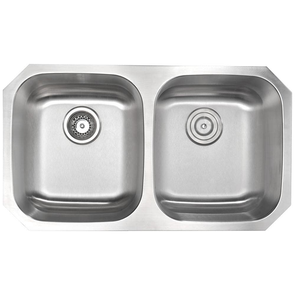 Moore 32'' Double Bowl Stainless Steel Undermount Kitchen Sink