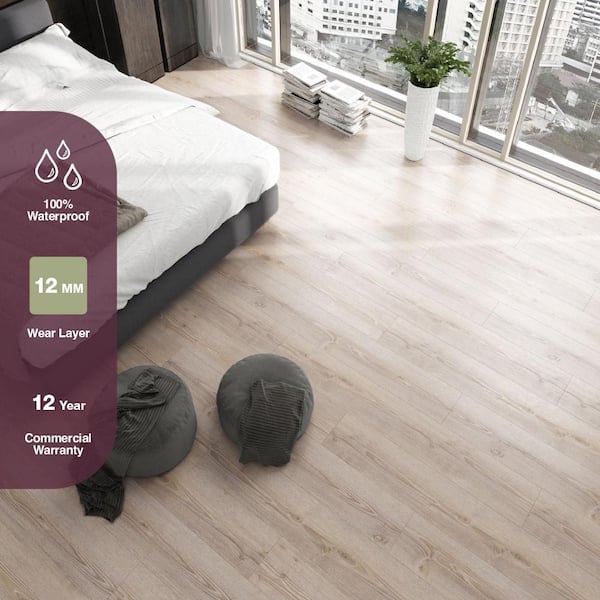 Cradle Rock Oak 12 mm T x 8 in. W Waterproof Laminate Wood Flooring (15.9 sqft/case)