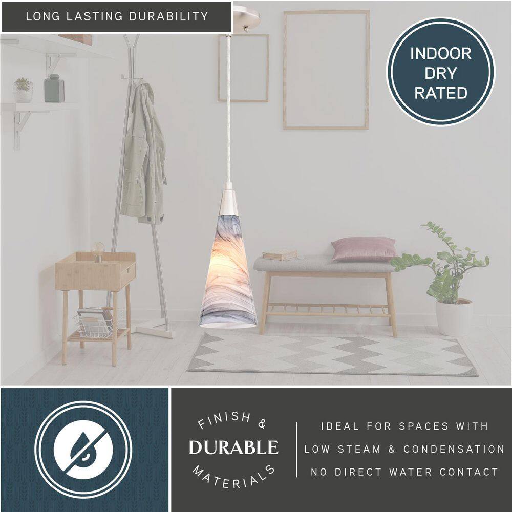 Milano Satin Nickel Mini Cone Pendant Light