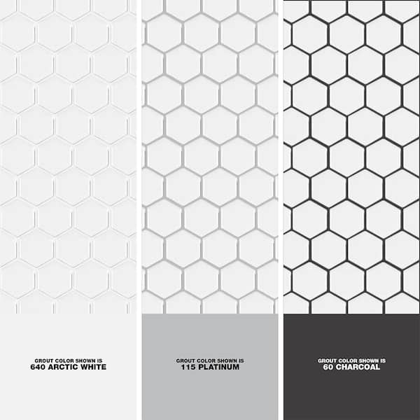 Merola Tile - Metro 1 in. Hex Matte White 10-1/4 in. x 11-7/8 in. Porcelain Mosaic Tile (8.6 sq. ft. /Case)