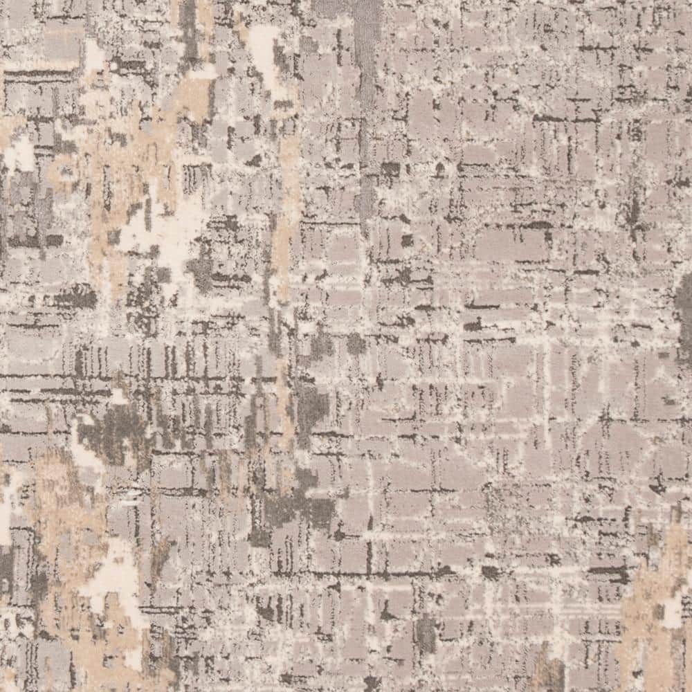 Elysian Fields Abstract Gray Synthetic 4' x 6' Area Rug