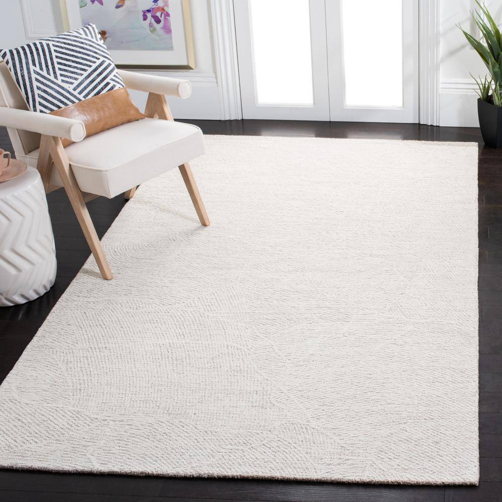 Ivory Floral Hand-Tufted Wool Accent Rug, 2' x 3'