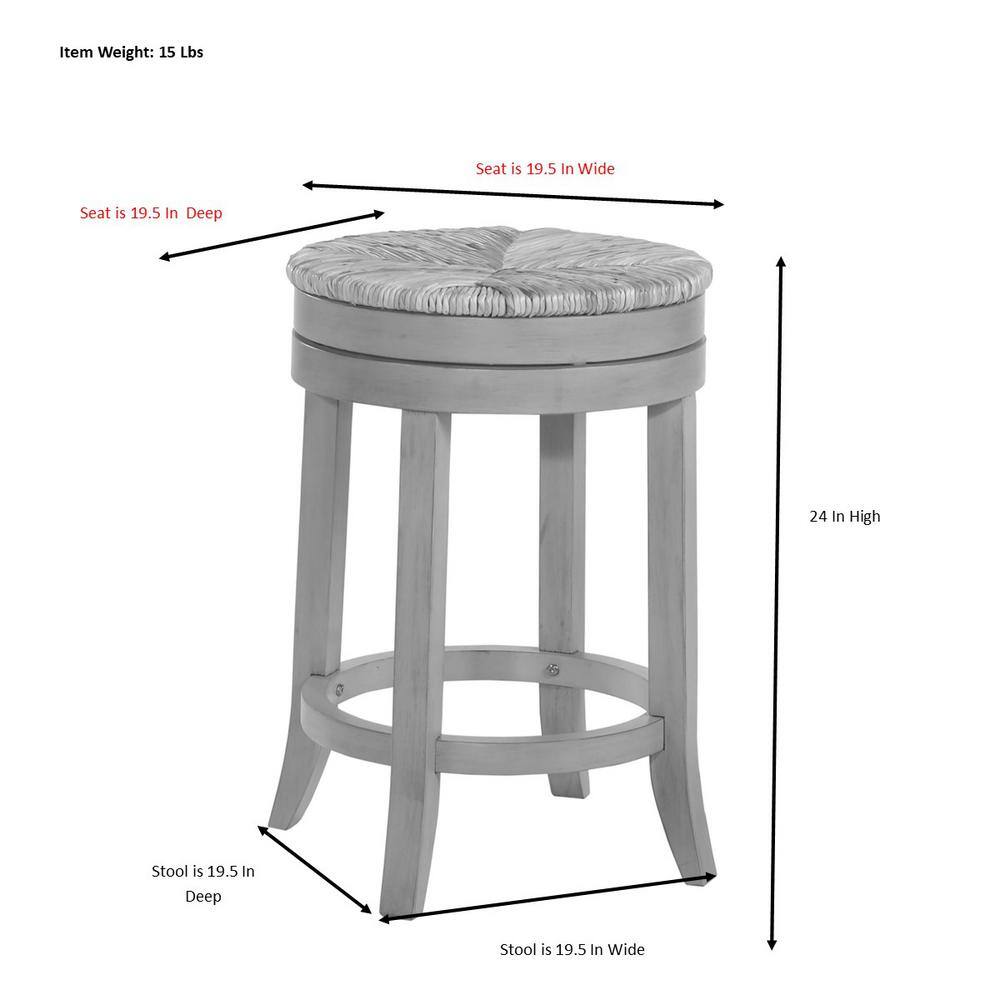 Irving 24" Weathered Gray Wood Swivel Counter Stool
