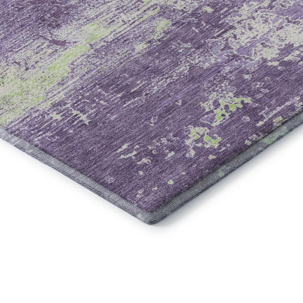 Mayfield Premium Machine Washable Abstract AMF1778 Purple 10 ft. x 14 ft. Area Rug