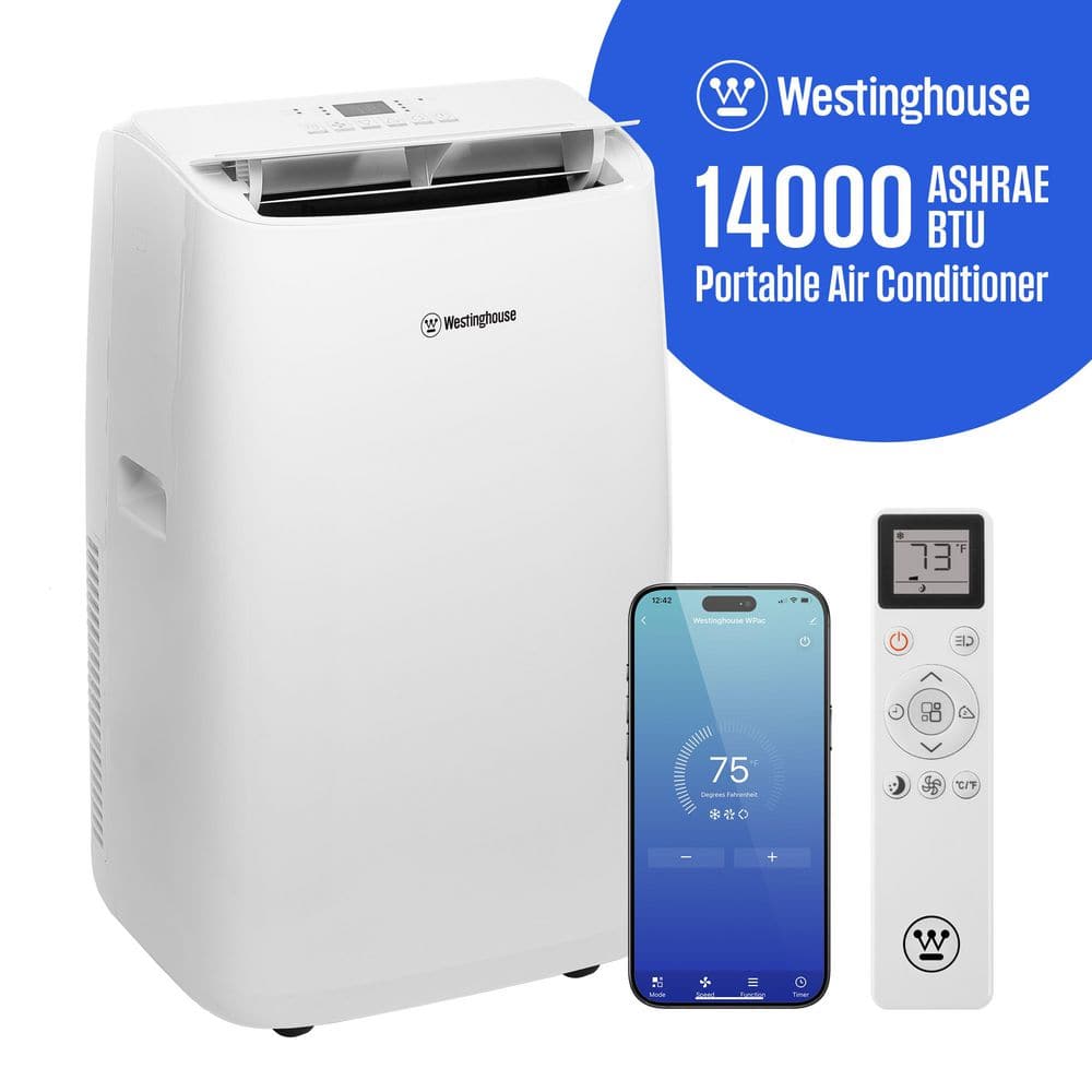 Westinghouse 14,000 BTU White Portable Air Conditioner with Remote and Smart App