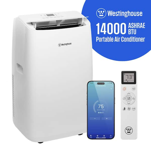 14,000 BTU Portable Air Conditioner Cools 700 Sq. Ft. with 3-in-1 Operation in White