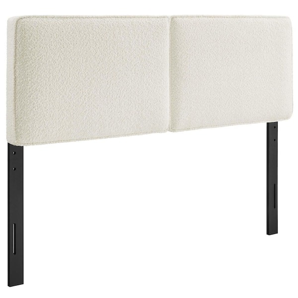 Lindee Cream Full Headboard Boucle Fabric