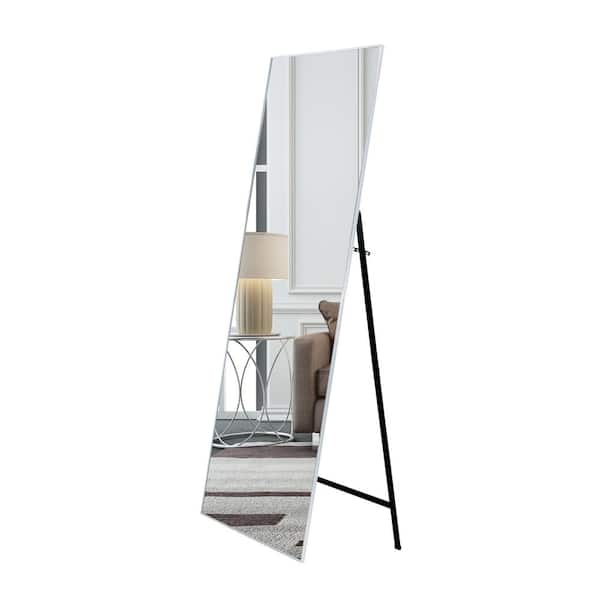 HUOVTR SDKOA 65 in. x 22 in. Silver Modern Rectangle Metal Framed Full-Length Standing Mirror