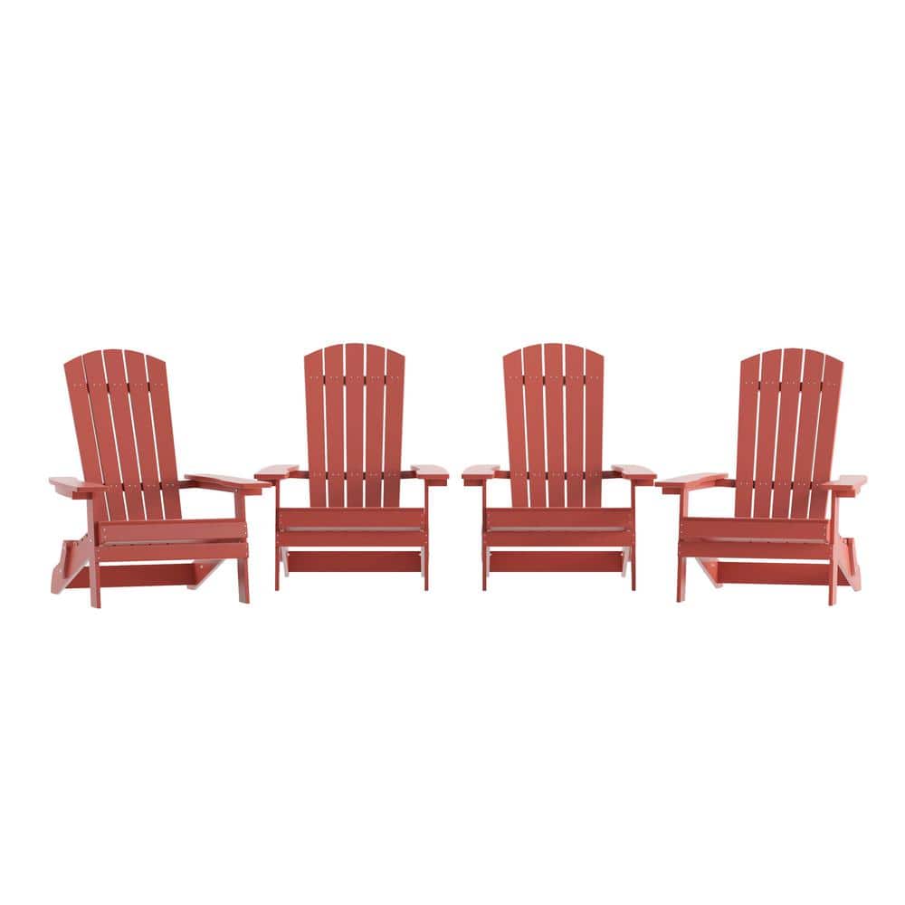TAYLOR + LOGAN Red Resin Outdoor Lounge Chair in Red (Set of 4) AD ...