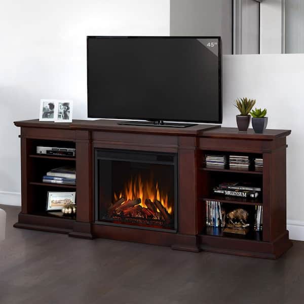テレビ FIRE Real Flame Fresno 72 in. Media Console Electric Fireplace in Dark