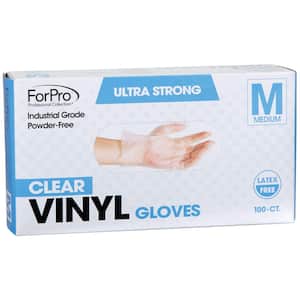 Medium 3.9 mil Fingers Disposable Vinyl Gloves in Clear (100-Count)