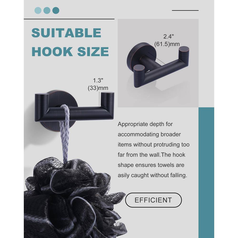 Oil Rubbed Bronze Double J-Hook Wall Mounted Towel Hook