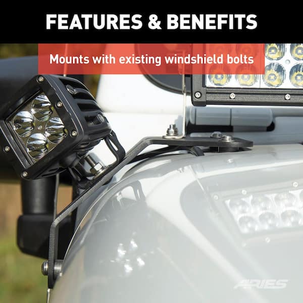 Jeep Wrangler JL, Gladiator Windshield Light Bar and Brackets