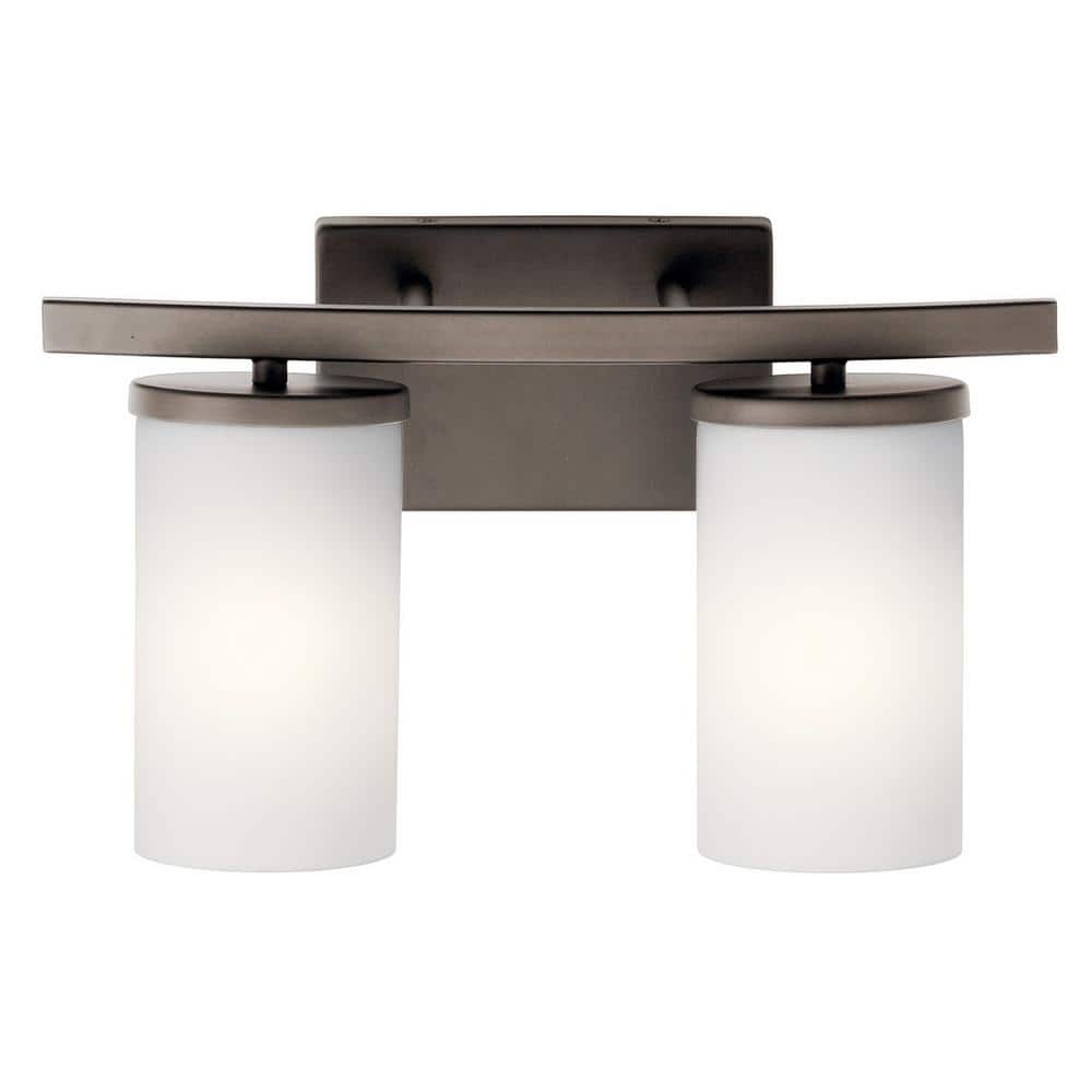 Crosby 15" Bronze 2-Light Cylinder Vanity Light