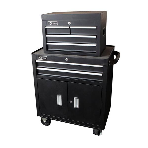 Trinity 26 in. 6-Drawer Tool Chest and Cabinet Combo in Black