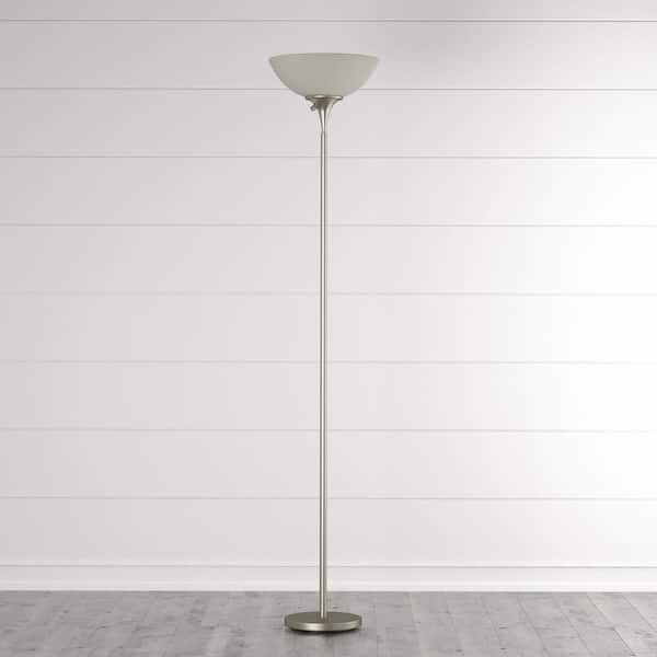 Elegant Designs 1 Light Torchiere Floor Lamp with Marbleized White Glass  Shade White LF2001-WHT - Best Buy