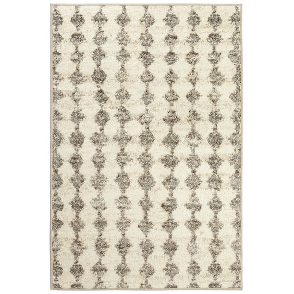 Izzy Machine Washable Grey 3 ft. x 5 ft. Indoor Area Rug