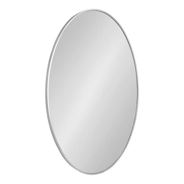 Kate and Laurel Zayda 1.08 in. W x 35.98 in. H Silver Oval Glam Framed Decorative Wall Mirror