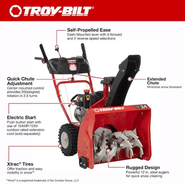 Storm 24 in. 208 cc 2-Stage Gas Snow Blower with Electric Start Self Propelled