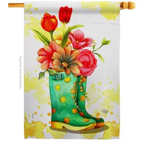 28 in. x 40 in. Spring Boots House Flag Double-Sided Decorative Vertical Flags