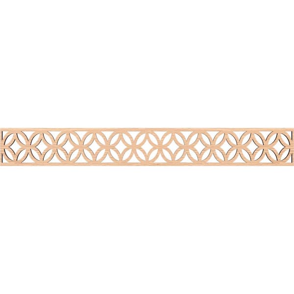 Ekena Millwork Crosby Fretwork 0.375 in. D x 46.5 in. W x 6 in. L Red Oak Wood Panel Moulding