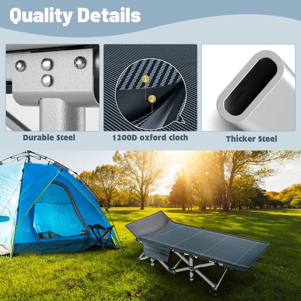 BOZTIY Folding Camping Cot, Heavy-Duty Sleeping Cots with Carry
