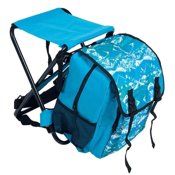 Stalwart Folding Stool and Backpack Combo in Blue