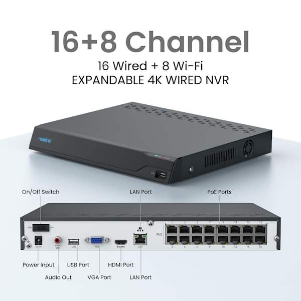 REOLINK Advantage 4K 16-Channel 8MP PoE 4TB NVR Security Camera