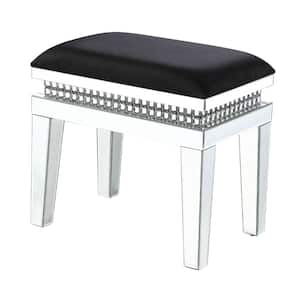 Lotus Faux Ice Cube Crystals Vanity Stool with Wood Frame 34 in. X 43 in. X 86 in.