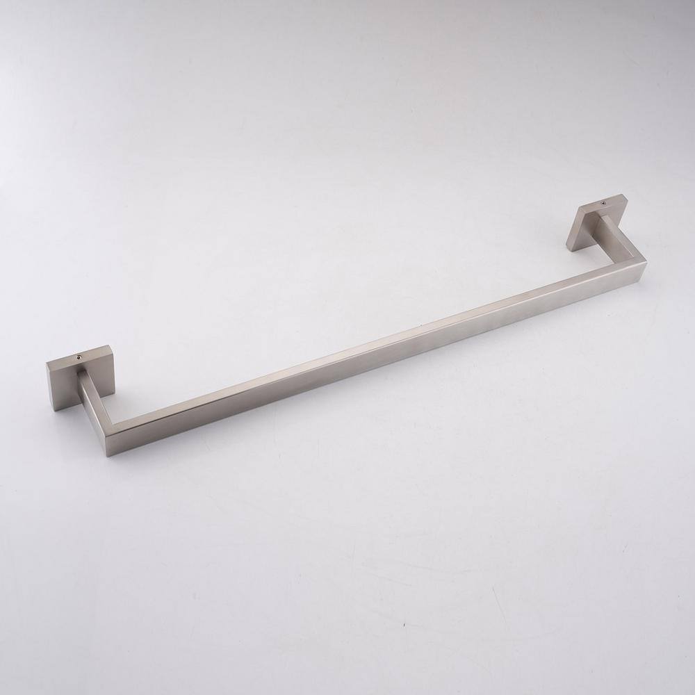 Brushed Nickel 4-Piece Bathroom Hardware Set with Towel Bar
