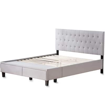 Brookside Anna Upholstered Stone Queen Bed with Drawers-BSQQST04D2SB ...