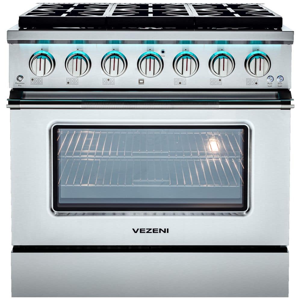 VEZENI Reminiscia Plus 36 in. 6 Italian Aluminum Burners Dual Fuel