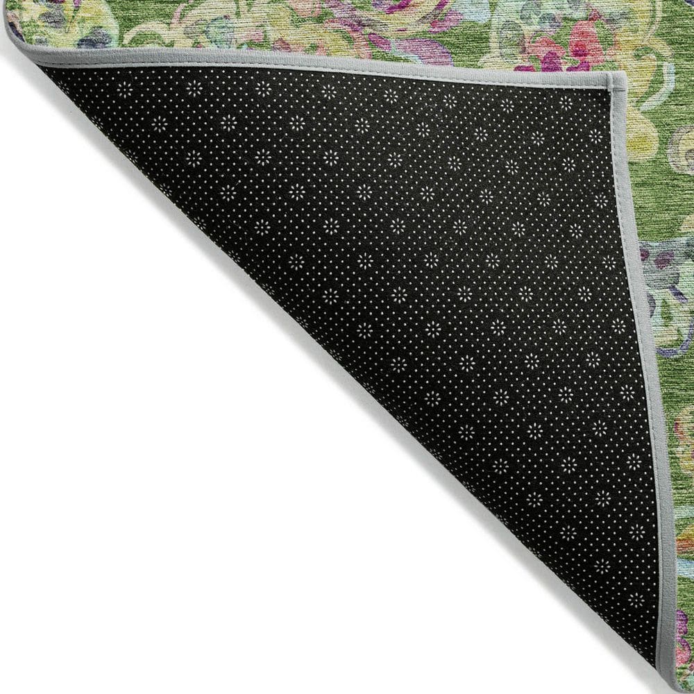 Fern Green Synthetic Flat Woven Rectangular Rug 9' x 12'