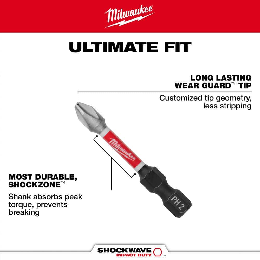 Milwaukee SHOCKWAVE Impact Duty Alloy Steel Screw Driver Bit Set (45-Piece) 48-32-4023